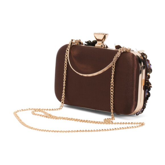ALESSIA BIANCHI Floral Beaded Minaudiere Clutch